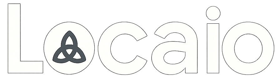 Locaio logo with trinity knot